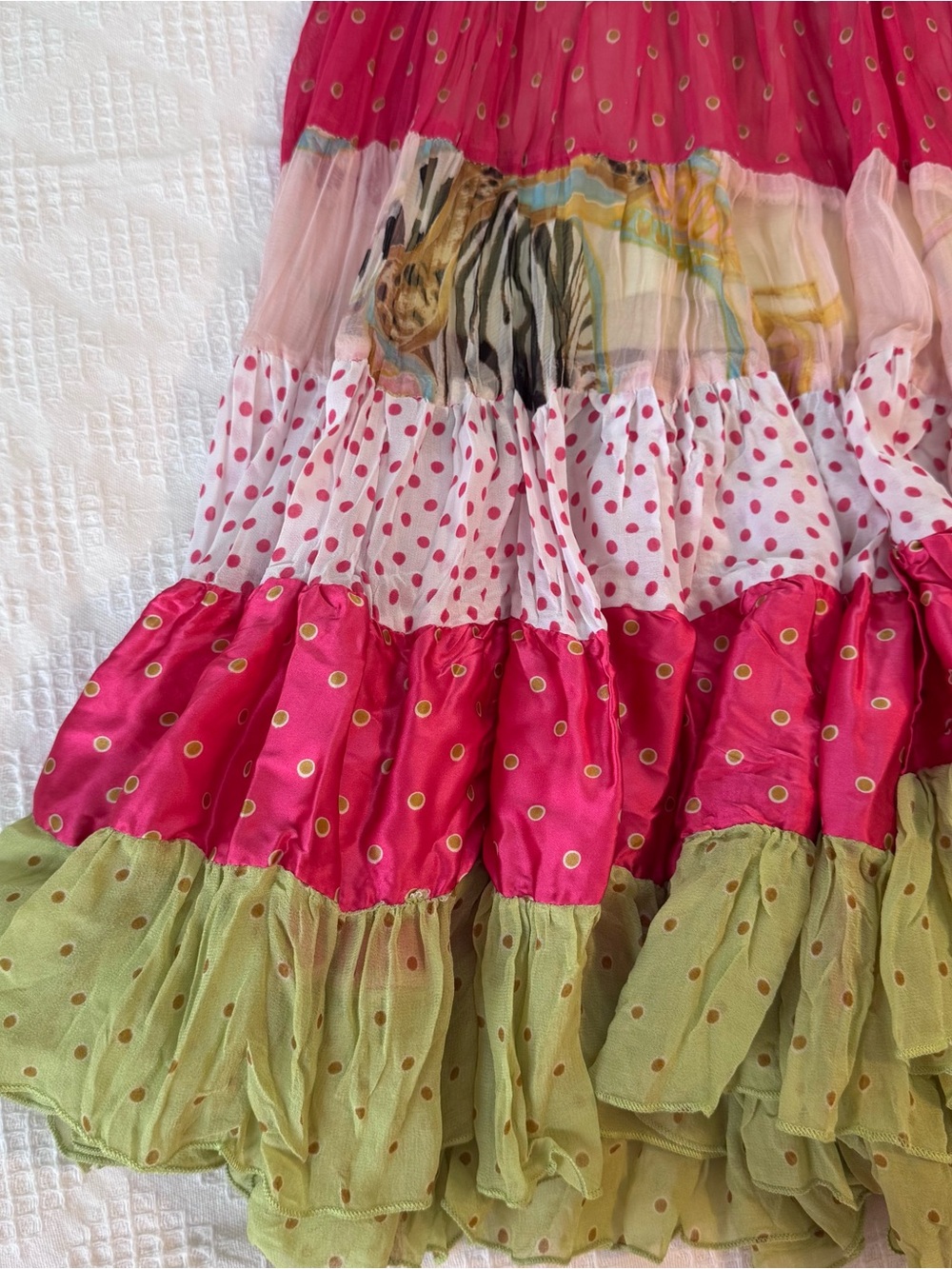 Y2K Lizzie McGuire Style Tiered Maxi Skirt - Picture 4 of 7